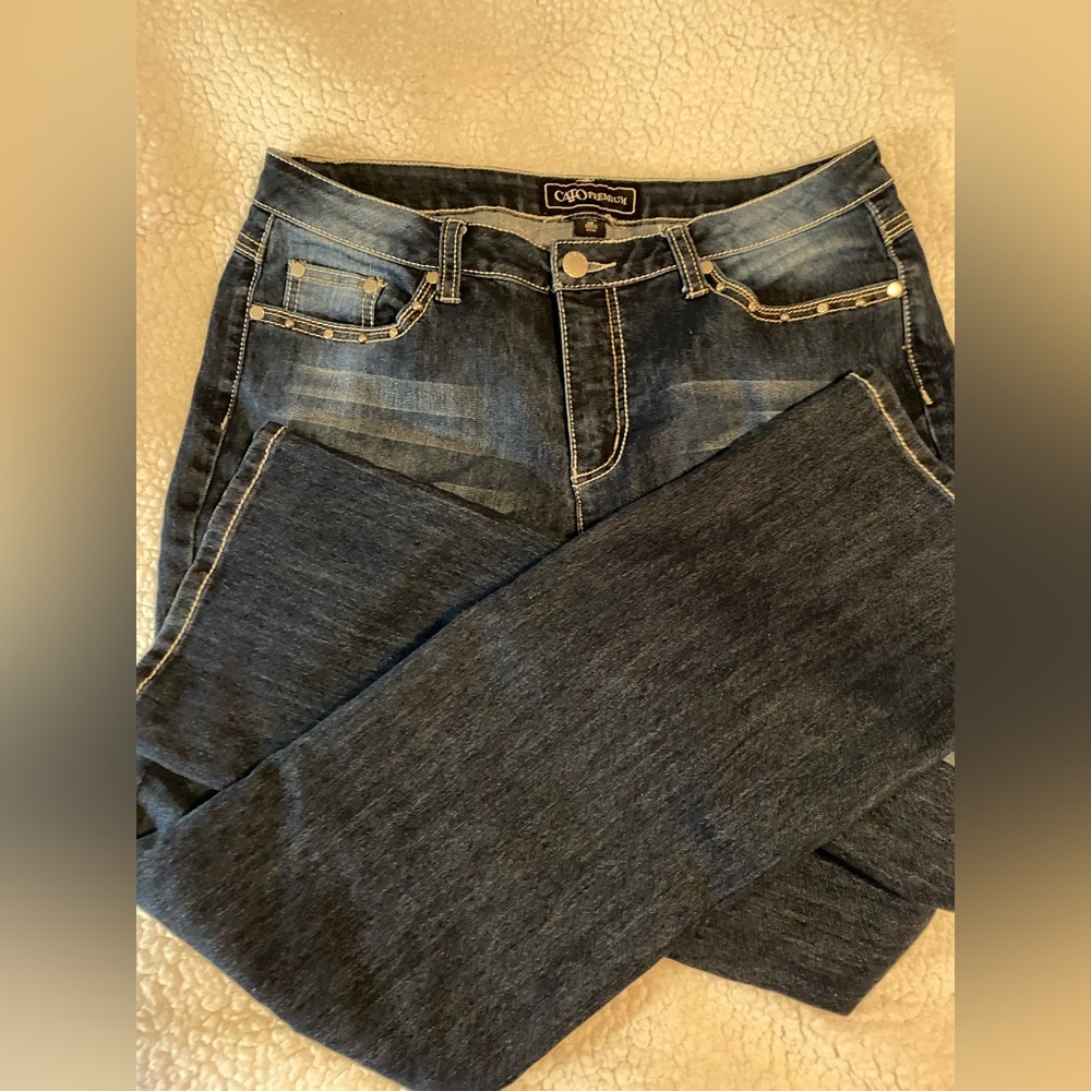Cato premium 14P Stylish Dark Blue Women's Straight Leg Jeans - Picture 6 of 11